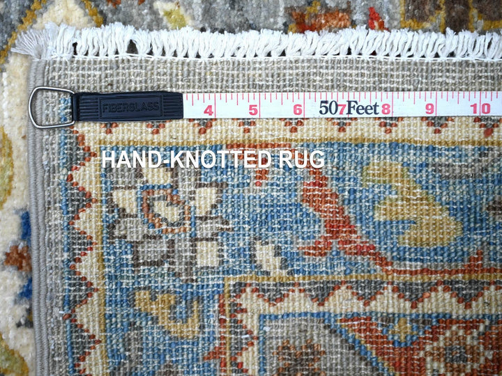 2'6" x 7'9" New Hand Knotted Grey Wool Runner Oriental Rug - MOA10288333