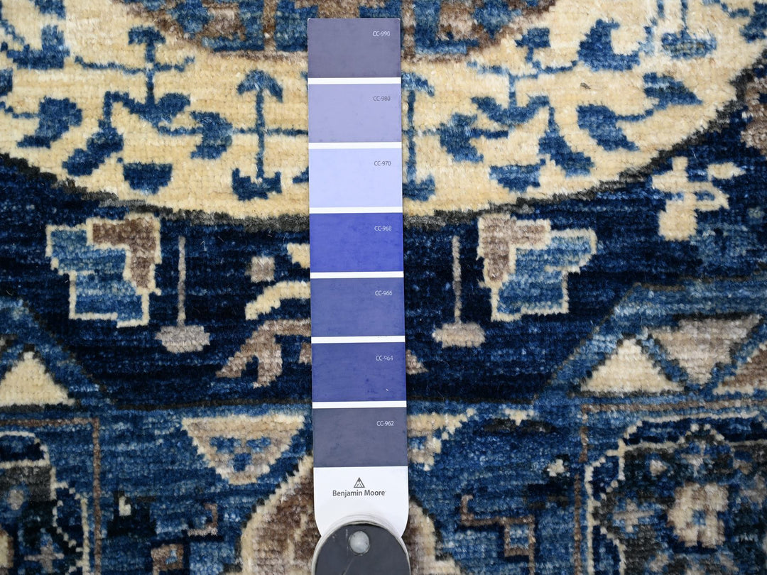 2'6" x 6'8" New Hand Knotted Blue Wool Runner Oriental Rug - MOA10288334