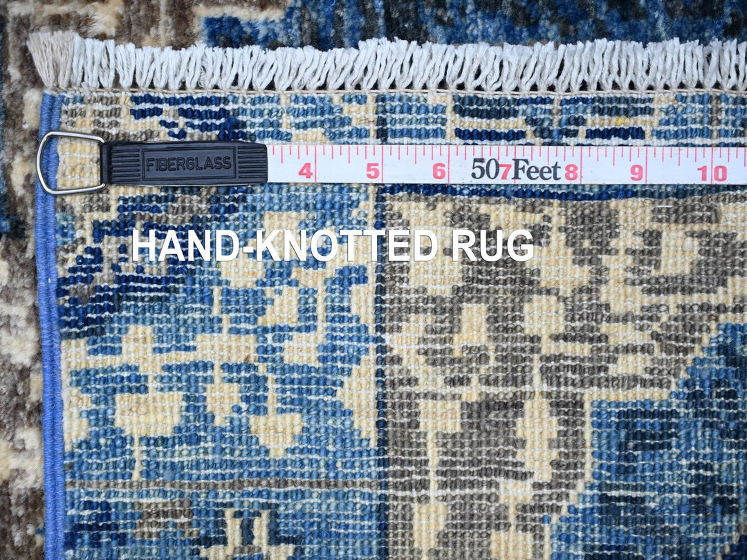 2'6" x 6'8" New Hand Knotted Blue Wool Runner Oriental Rug - MOA10288334
