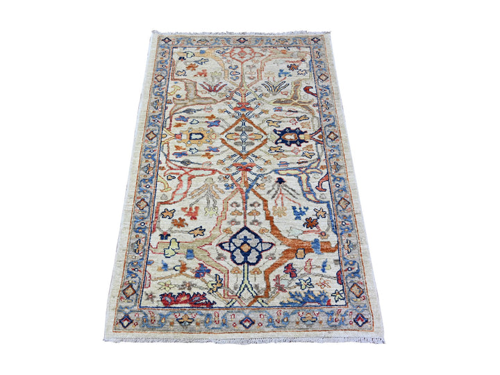 3'1" x 4'8" New Hand Knotted Grey Wool Rectangle Oriental Rug - MOA10288337