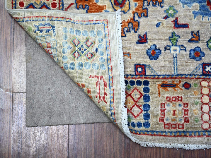 3'1" x 5'0" New Hand Knotted Grey Wool Rectangle Oriental Rug - MOA10288341