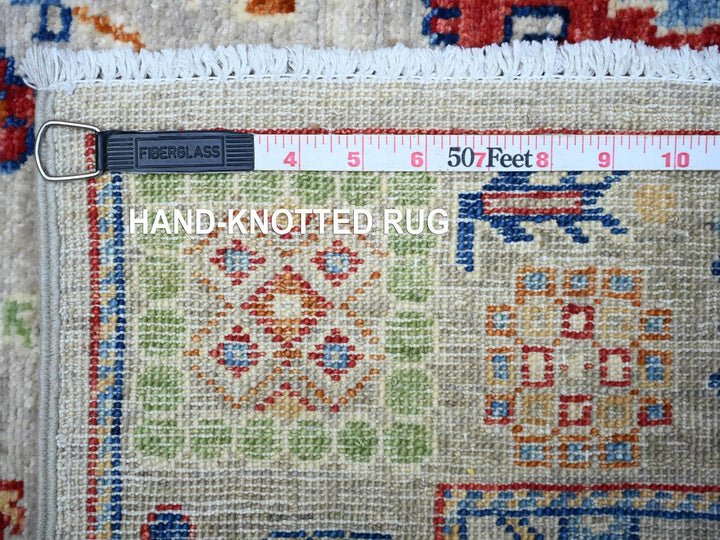 3'1" x 5'0" New Hand Knotted Grey Wool Rectangle Oriental Rug - MOA10288341