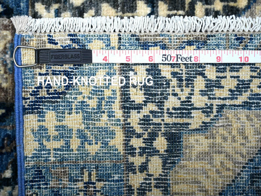 2'4" x 6'8" New Hand Knotted Blue Wool Runner Oriental Rug - MOA10288345