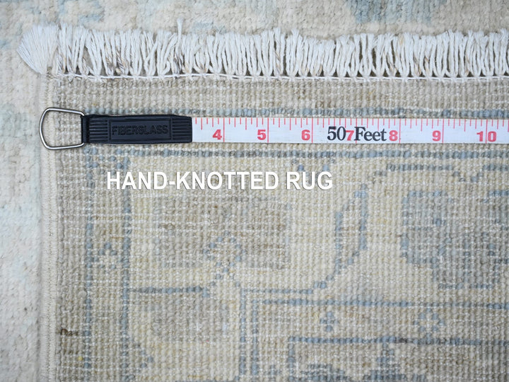 2'5" x 23'8" New Hand Knotted Grey Wool Runner Oriental Rug - MOA10288353