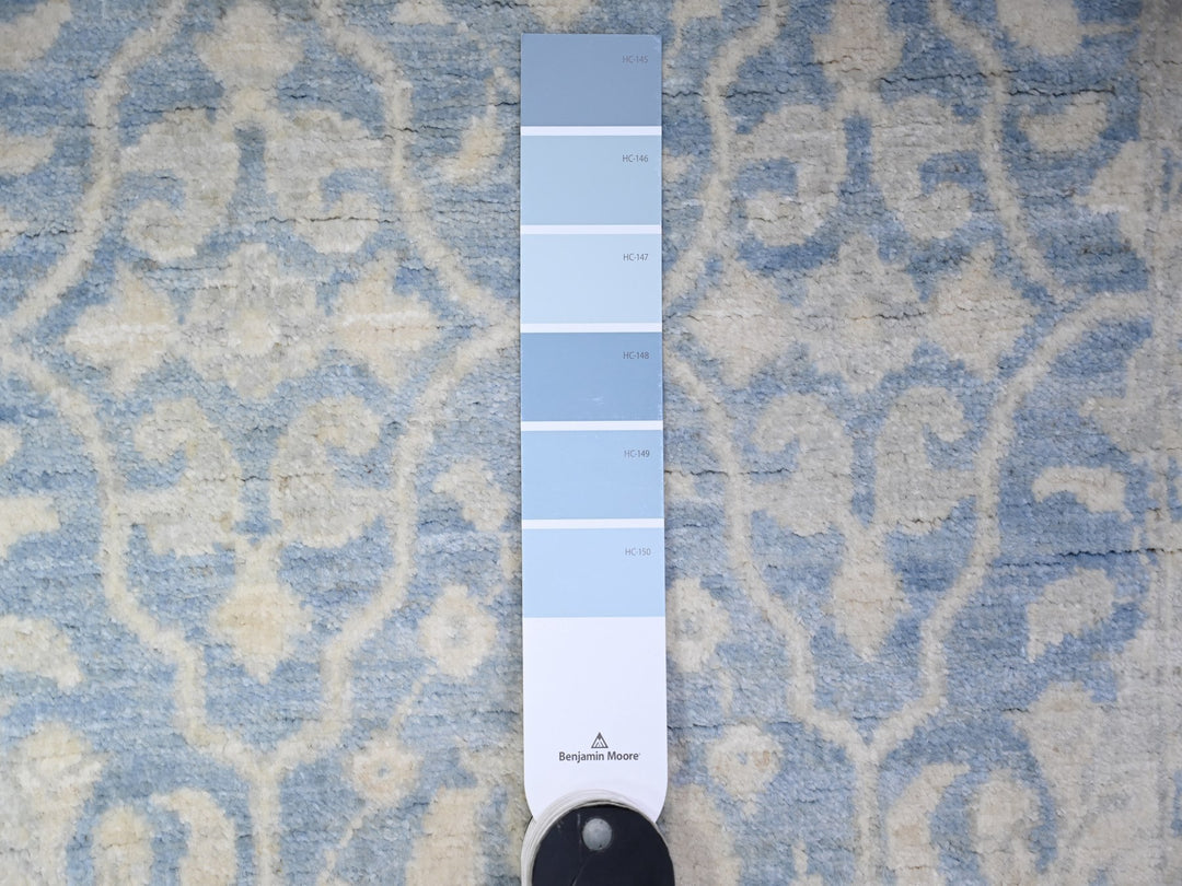 2'8" x 10'4" New Hand Knotted Blue Wool Runner Oriental Rug - MOA10288354