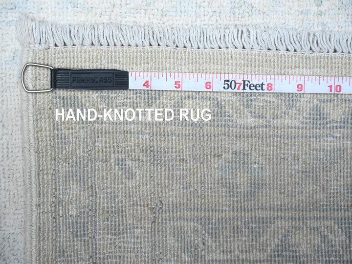 2'6" x 9'7" New Hand Knotted Grey Wool Runner Oriental Rug - MOA10288357