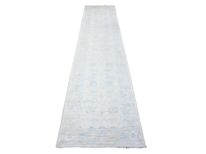 2'8" x 12'0" New Hand Knotted Ivory Wool Runner Oriental Rug - MOA10288362