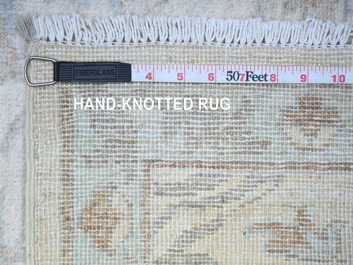 2'8" x 9'6" New Hand Knotted Ivory Wool Runner Oriental Rug - MOA10288364