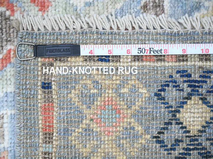 3'2" x 10'2" New Hand Knotted Blue Wool Runner Oriental Rug - MOA10288365