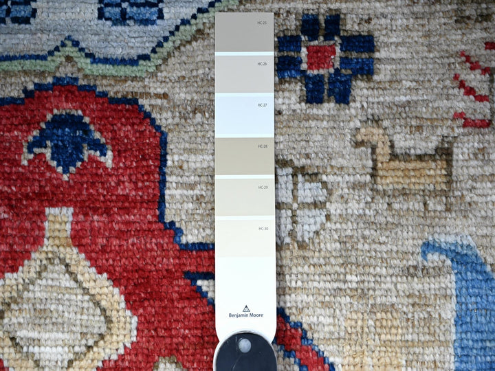 2'11" x 11'4" New Hand Knotted Grey Wool Runner Oriental Rug - MOA10288372