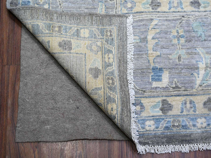 9'11" x 13'6" New Hand Knotted Grey Wool Rectangle Oriental Rug - MOA10288385