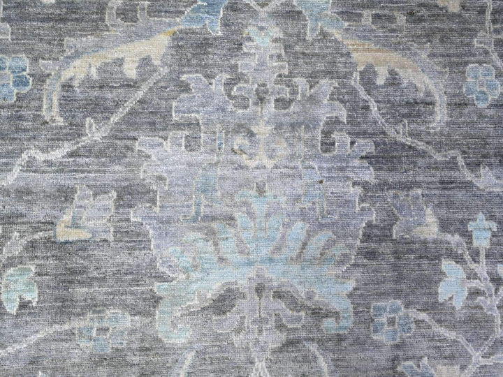 9'11" x 13'6" New Hand Knotted Grey Wool Rectangle Oriental Rug - MOA10288385