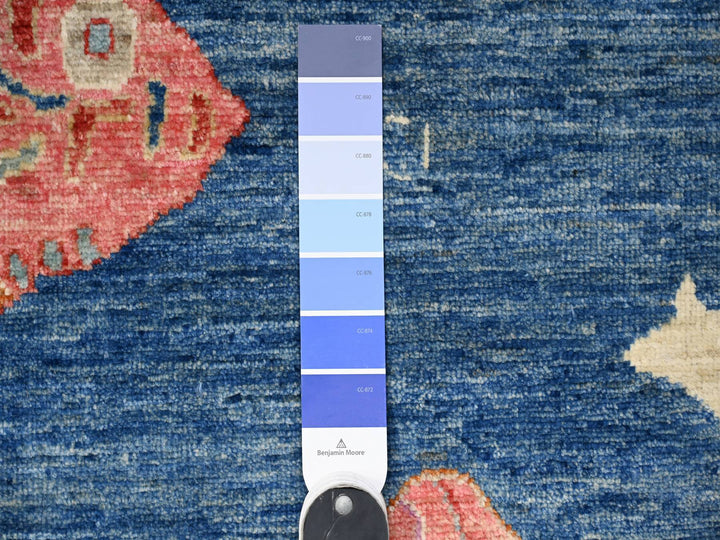 5'10" x 8'10" New Hand Knotted Blue Wool Rectangle Oriental Rug - MOA10288390
