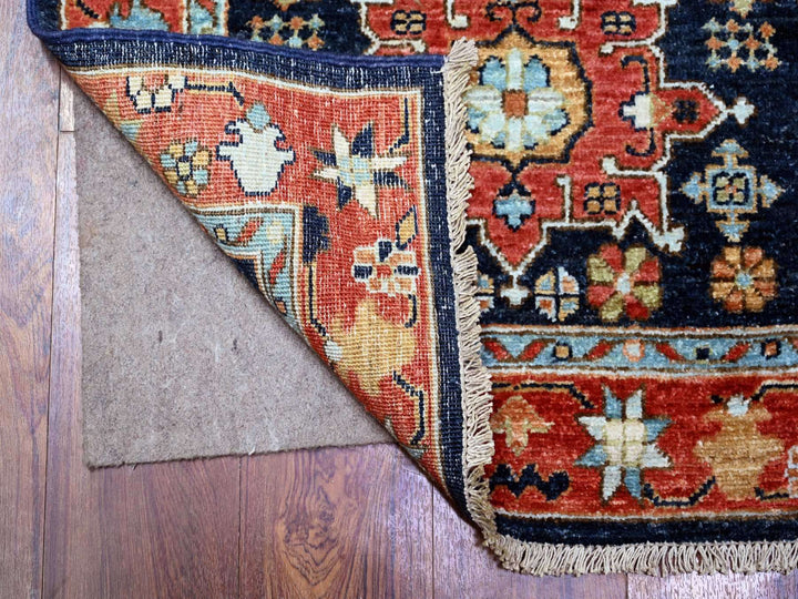 2'7" x 11'8" New Hand Knotted Blue Wool Runner Oriental Rug - MOA10288403