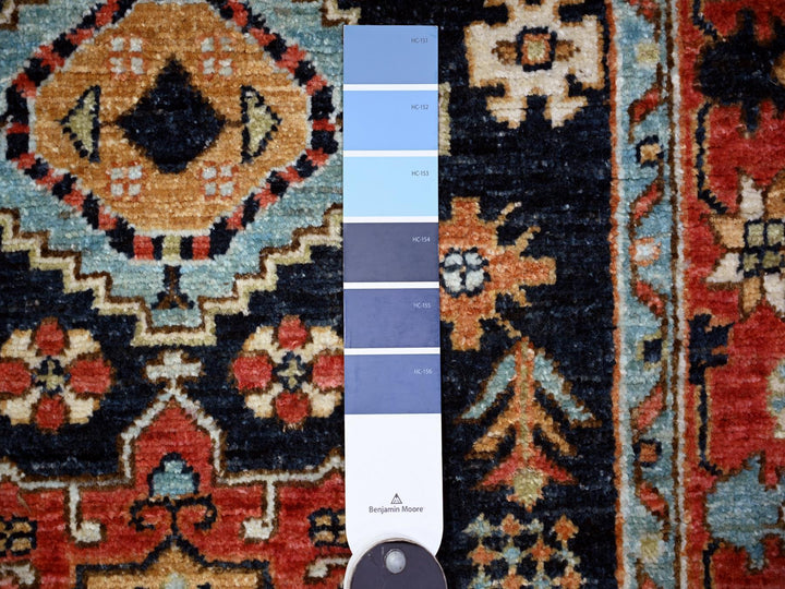 2'7" x 11'8" New Hand Knotted Blue Wool Runner Oriental Rug - MOA10288403