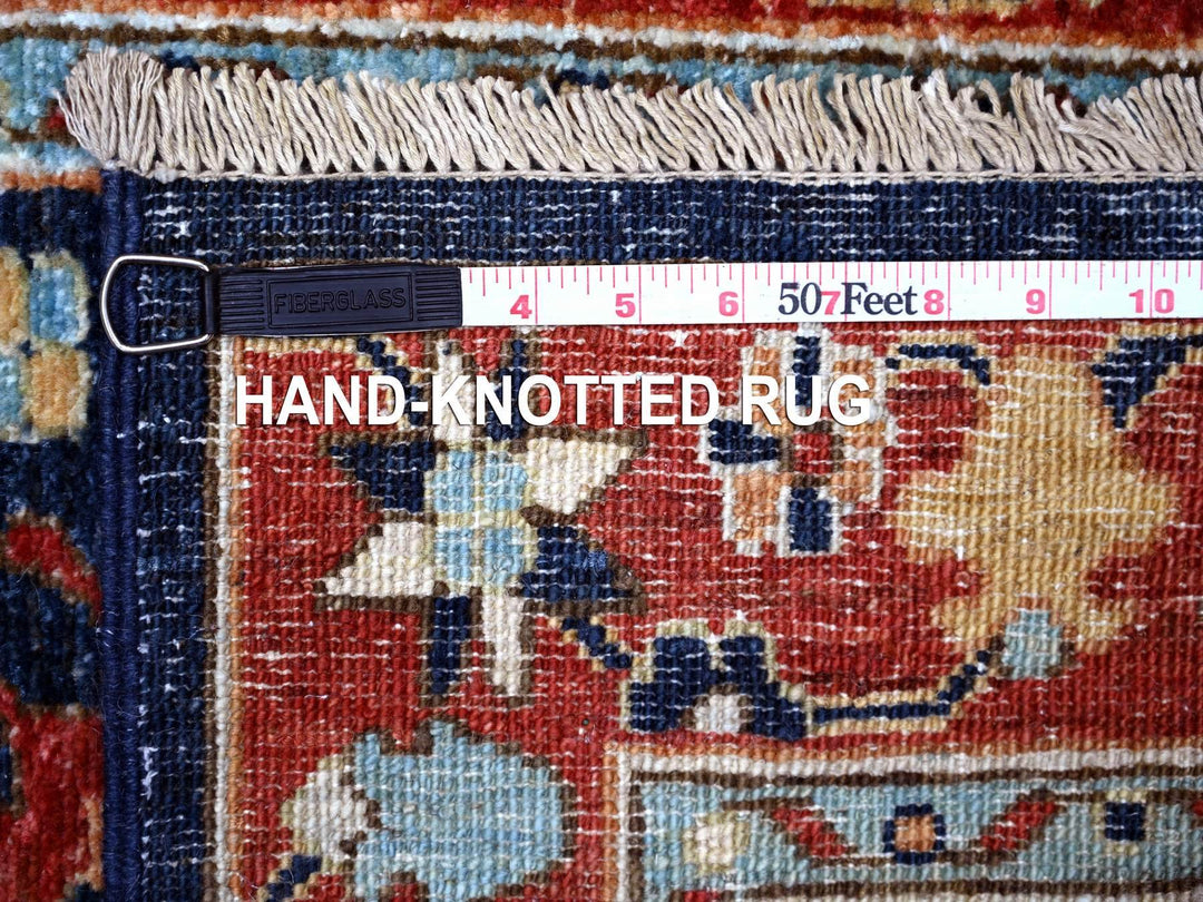 2'7" x 11'8" New Hand Knotted Blue Wool Runner Oriental Rug - MOA10288403