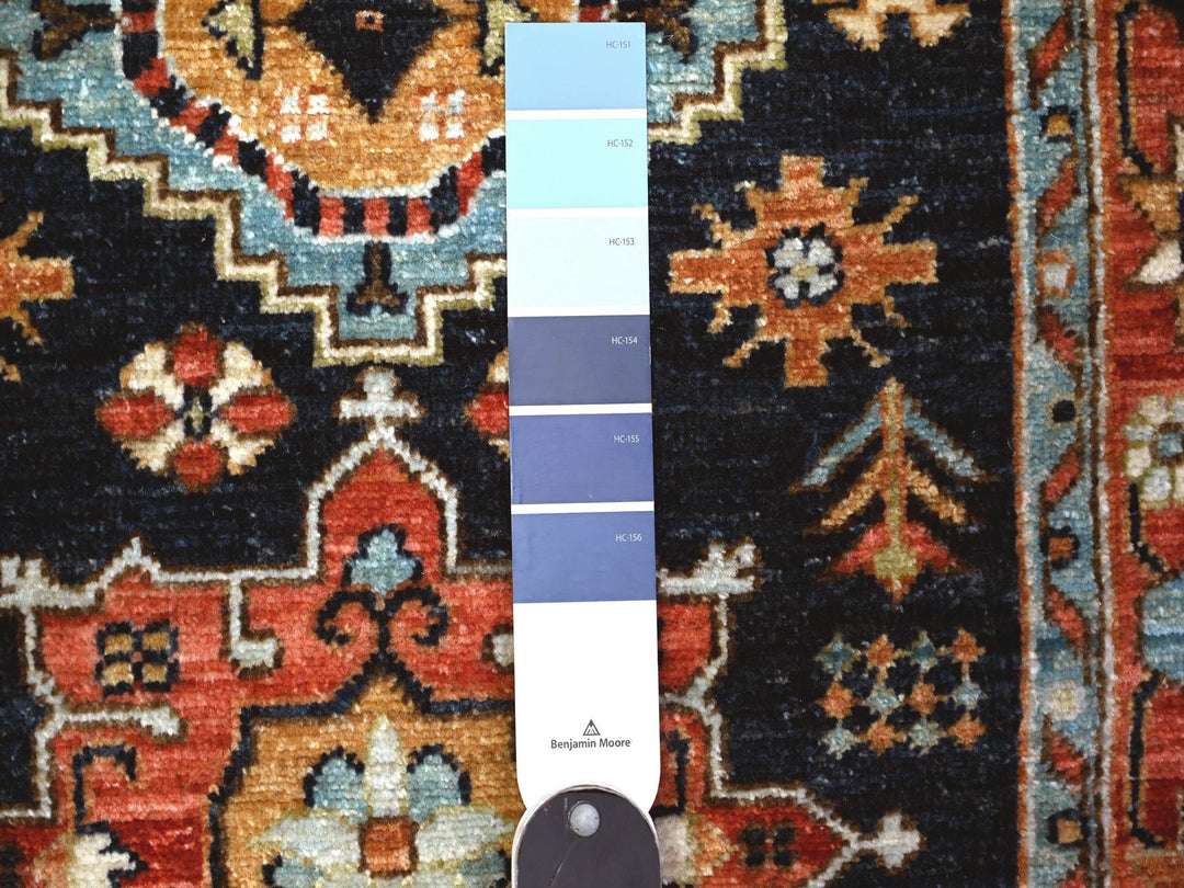 2'6" x 11'8" New Hand Knotted Blue Wool Runner Oriental Rug - MOA10288407