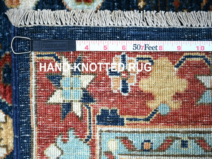 2'6" x 11'8" New Hand Knotted Blue Wool Runner Oriental Rug - MOA10288407