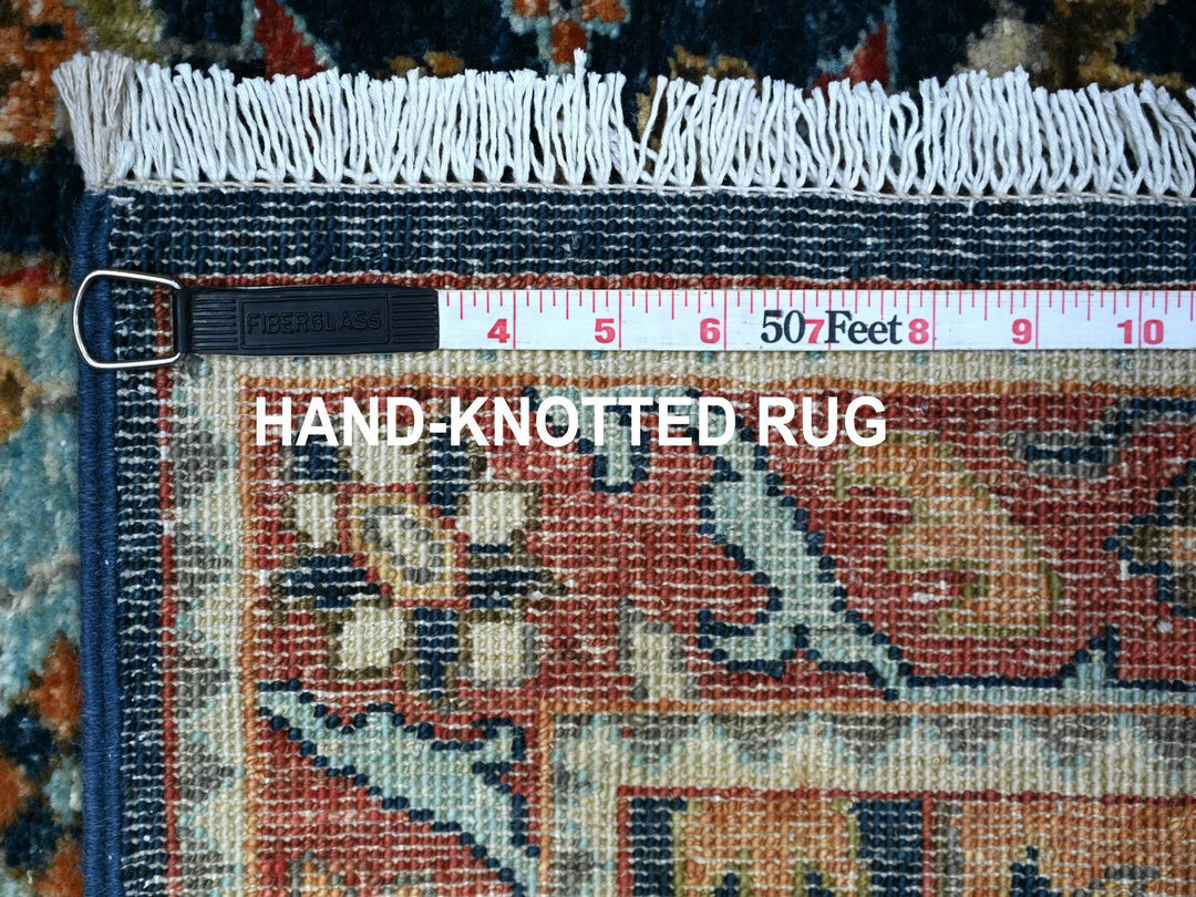 2'7" x 9'8" New Hand Knotted Blue Wool Runner Oriental Rug - MOA10288408