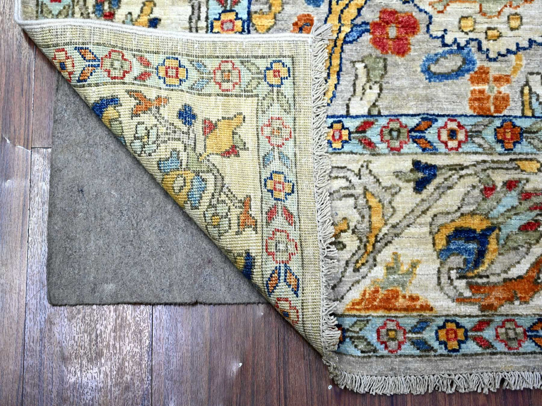 6'0" x 8'9" New Hand Knotted Grey Wool Rectangle Oriental Rug - MOA10288411
