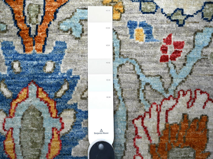 6'0" x 8'9" New Hand Knotted Grey Wool Rectangle Oriental Rug - MOA10288411