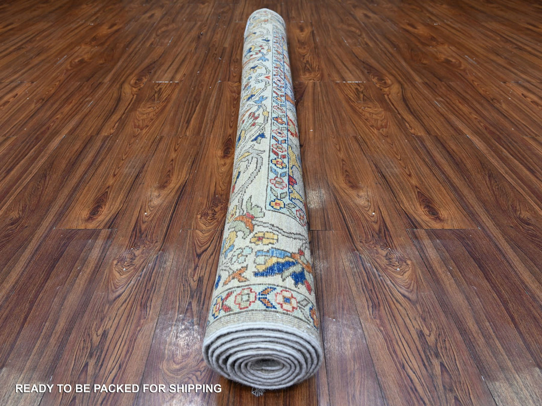 6'0" x 8'9" New Hand Knotted Grey Wool Rectangle Oriental Rug - MOA10288411