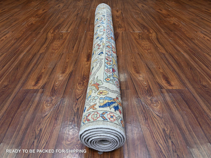 6'0" x 8'9" New Hand Knotted Grey Wool Rectangle Oriental Rug - MOA10288411