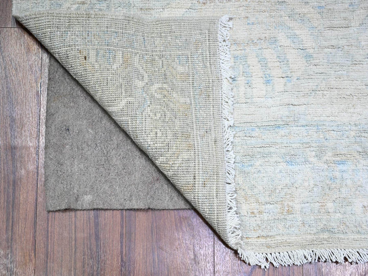 3'8" x 15'0" New Hand Knotted Grey Wool Rectangle Oriental Rug - MOA10288419
