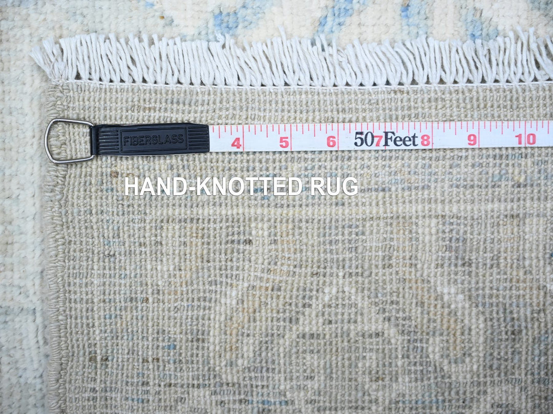 3'8" x 15'0" New Hand Knotted Grey Wool Rectangle Oriental Rug - MOA10288419