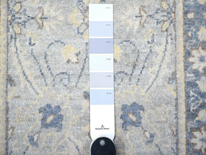 1'10" x 3'0" New Hand Knotted Grey Wool Rectangle Oriental Rug - MOA10288429