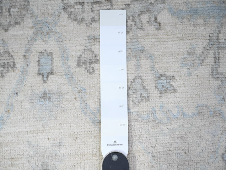 4'0" x 16'1" New Hand Knotted Ivory Wool Runner Oriental Rug - MOA10288436