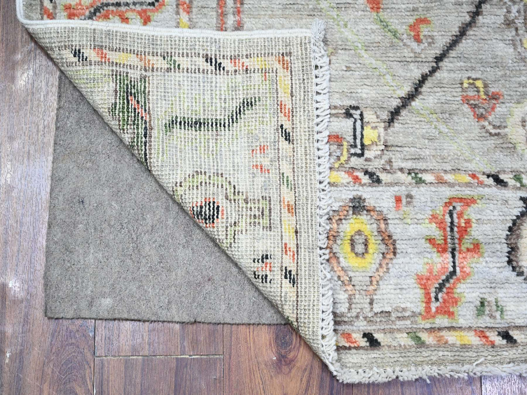 4'1" x 9'6" New Hand Knotted Grey Wool Runner Oriental Rug - MOA10288437