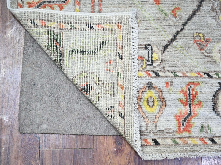 4'1" x 9'6" New Hand Knotted Grey Wool Runner Oriental Rug - MOA10288437