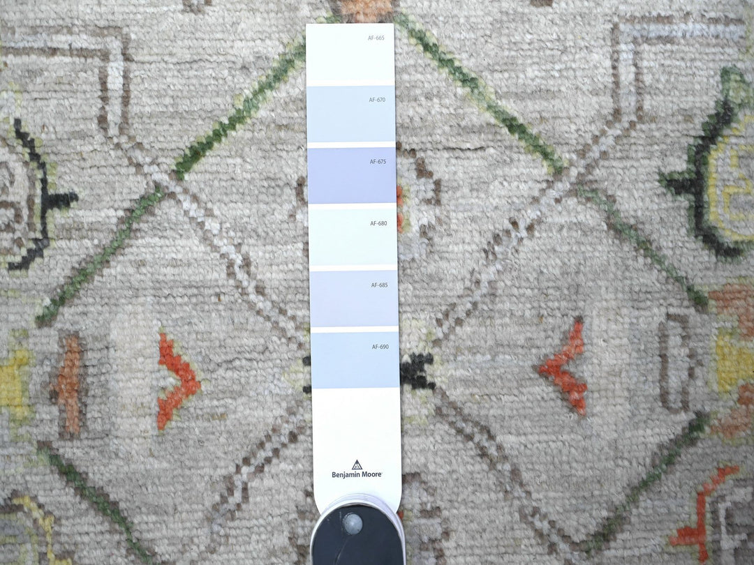 4'1" x 9'6" New Hand Knotted Grey Wool Runner Oriental Rug - MOA10288437