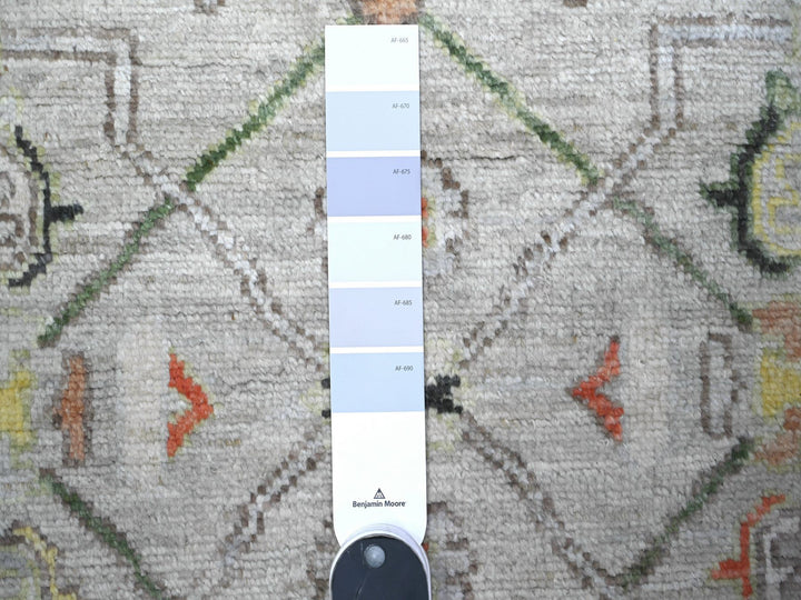 4'1" x 9'6" New Hand Knotted Grey Wool Runner Oriental Rug - MOA10288437