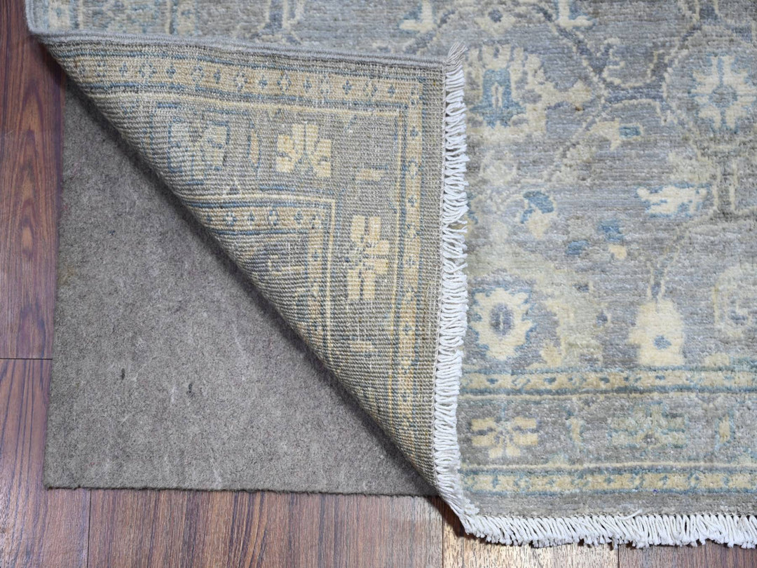 2'8" x 19'9" New Hand Knotted Grey Wool Runner Oriental Rug - MOA10288466