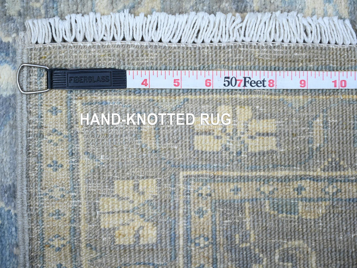 2'8" x 19'9" New Hand Knotted Grey Wool Runner Oriental Rug - MOA10288466
