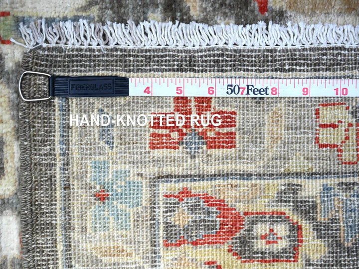 2'8" x 11'10" New Hand Knotted Grey Wool Runner Oriental Rug - MOA10288468