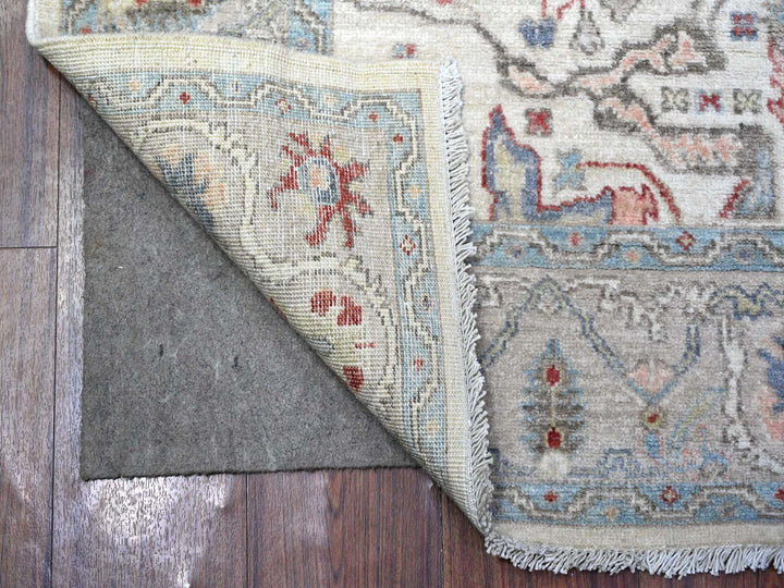 4'0" x 5'10" New Hand Knotted Grey Wool Rectangle Oriental Rug - MOA10288486