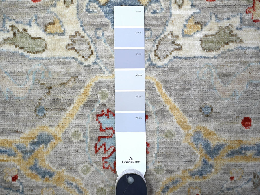 3'0" x 9'10" New Hand Knotted Grey Wool Runner Oriental Rug - MOA10288488