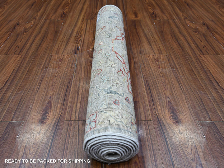 3'0" x 9'10" New Hand Knotted Grey Wool Runner Oriental Rug - MOA10288488