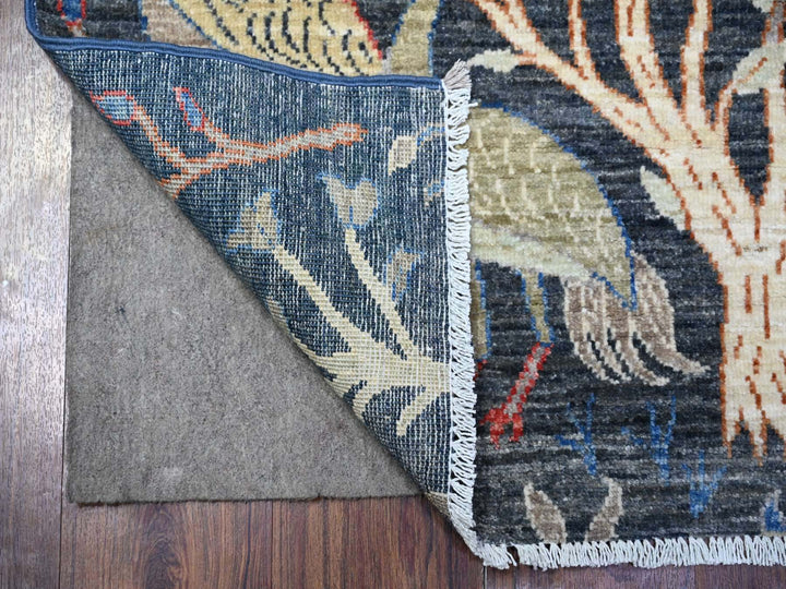 2'6" x 11'7" New Hand Knotted Blue Wool Runner Oriental Rug - MOA10288498