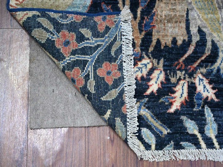 2'10" x 4'9" New Hand Knotted Blue Wool Rectangle Oriental Rug - MOA10288501