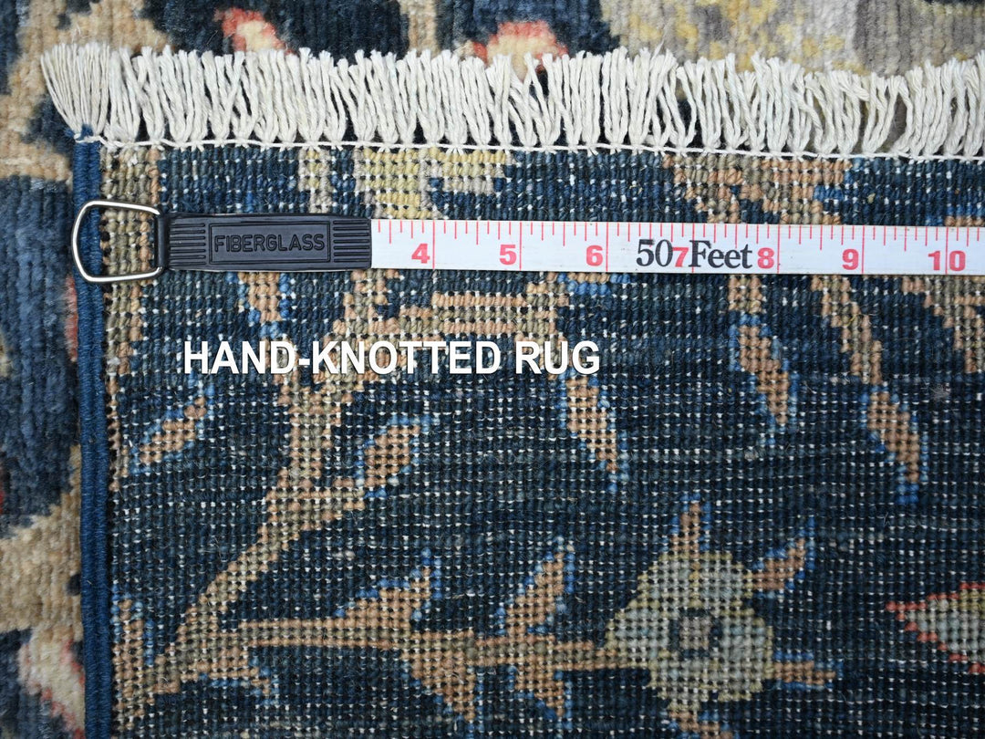 2'10" x 4'9" New Hand Knotted Blue Wool Rectangle Oriental Rug - MOA10288501