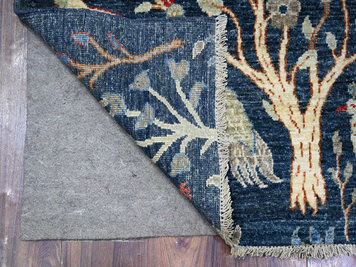 2'7" x 10'0" New Hand Knotted Blue Wool Runner Oriental Rug - MOA10288504