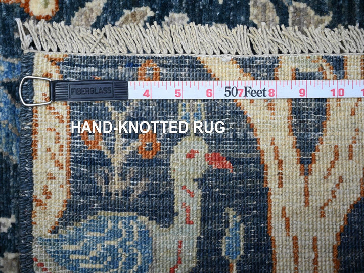 2'7" x 10'0" New Hand Knotted Blue Wool Runner Oriental Rug - MOA10288504