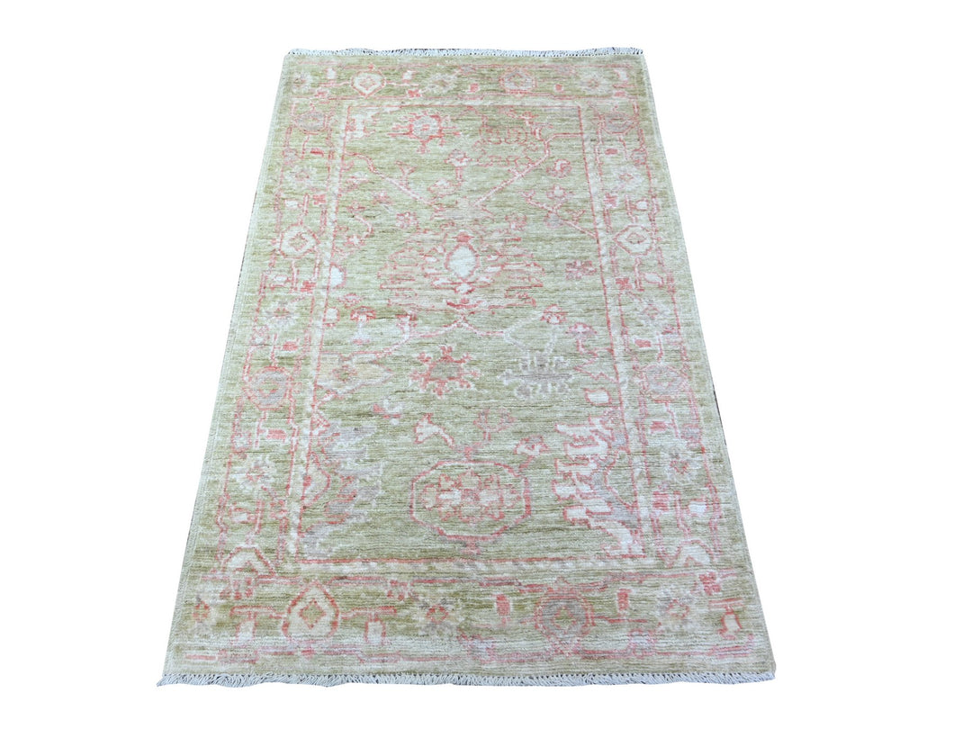 3'0" x 4'10" New Hand Knotted Green Wool Rectangle Oriental Rug - MOA10288516