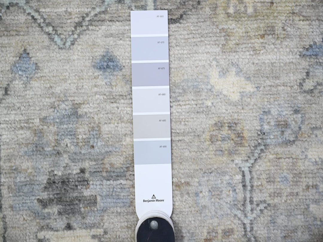 6'1" x 8'11" New Hand Knotted Grey Wool Rectangle Oriental Rug - MOA10288526