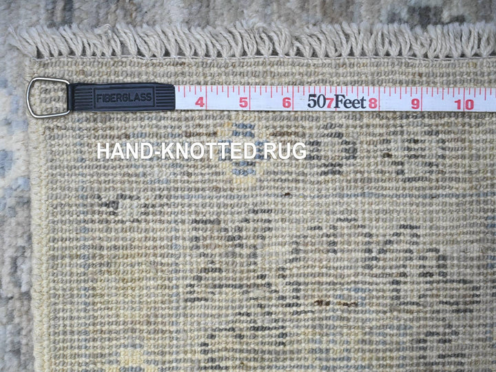 6'1" x 8'11" New Hand Knotted Grey Wool Rectangle Oriental Rug - MOA10288526