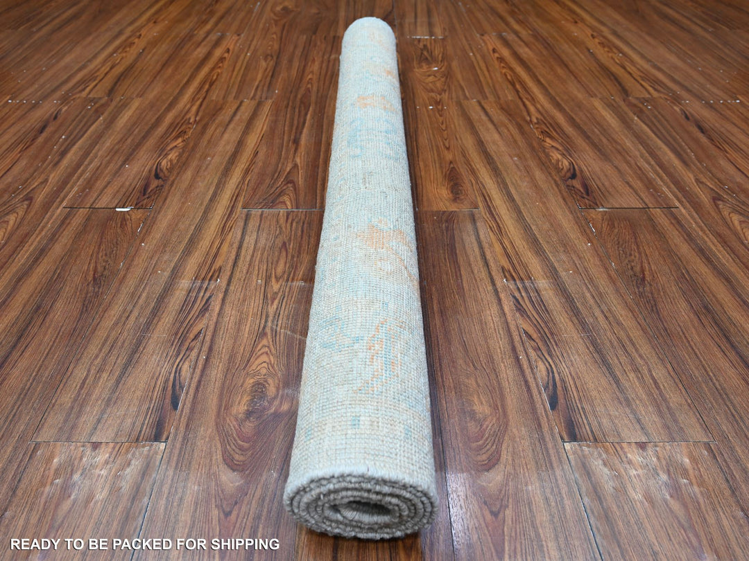 3'11" x 5'9" New Hand Knotted Blue Wool Rectangle Oriental Rug - MOA10288528